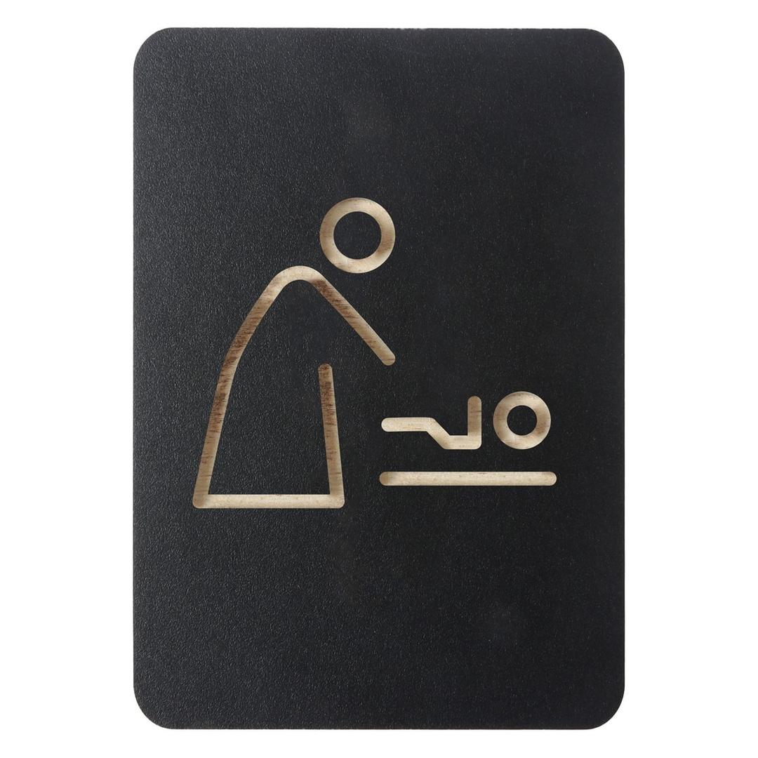 Contreplaqué noir, 105 x 150 mm Plaque change bébé 421038 EUROPEL - Plaque change bébé EUROPEL 421038, pictogramme fraisé dans le contreplaqué noir