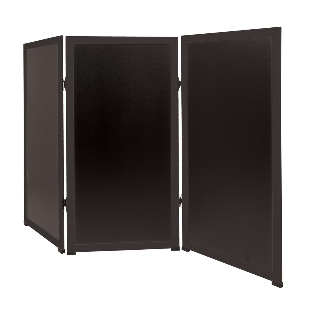 Cadre noir, 600 x 1 150 mm Tableau craie multi-panneaux MULTI BOARD SECURIT - Trois panneaux Securit MULTI BOARD noir reliés en paravent