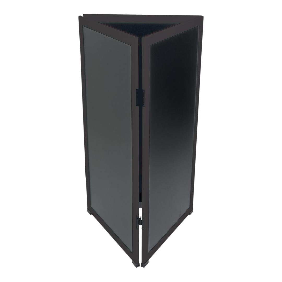 Cadre noir, 600 x 1 150 mm Tableau craie multi-panneaux MULTI BOARD SECURIT - Panneaux Securit MULTI BOARD noir reliés en triangle