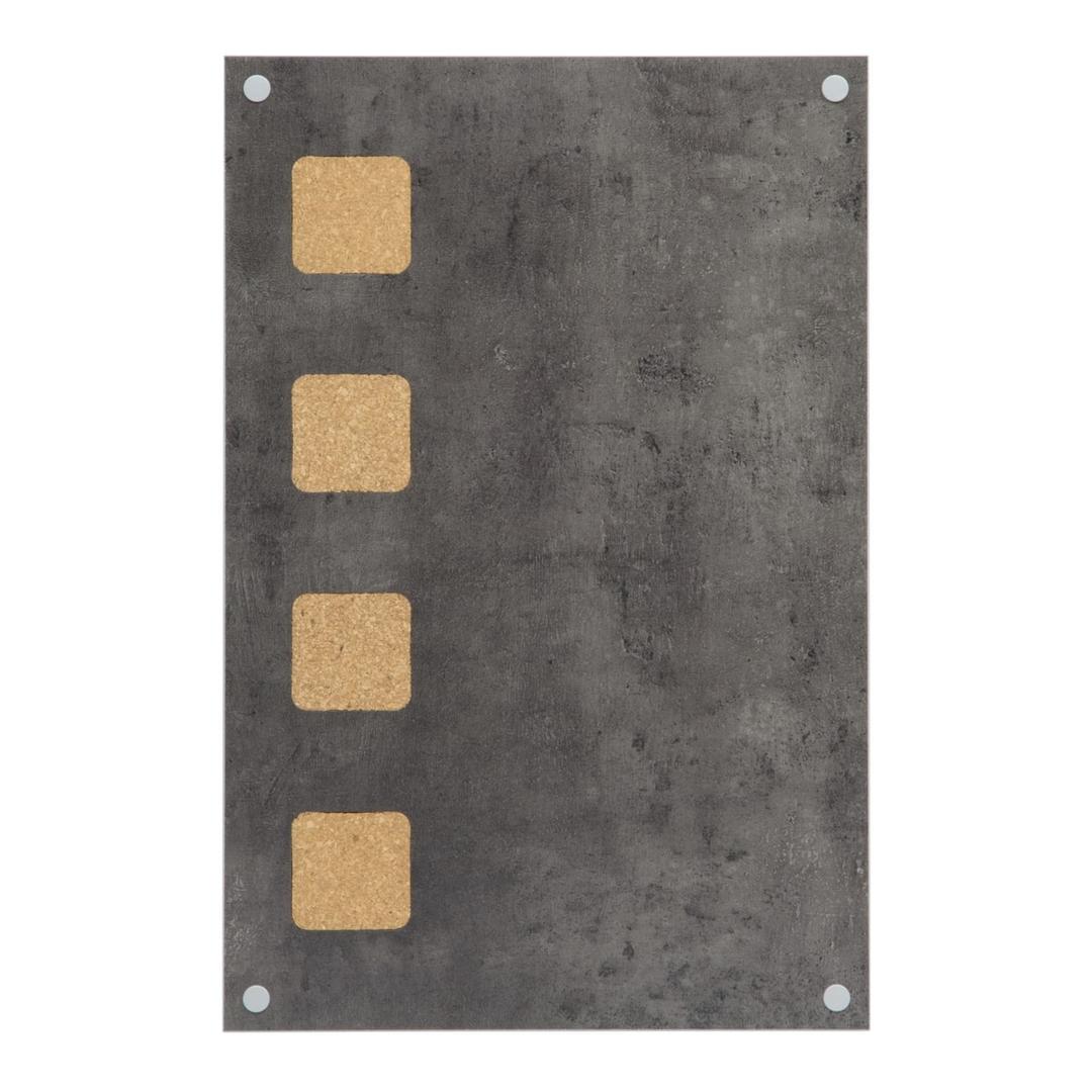 Aspect béton gris, 380 x 580 mm Tableau craie et liège LIVING WALL SECURIT - Tableau craie et liège Securit LIVING WALL, aspect béton gris à inserts en liège
