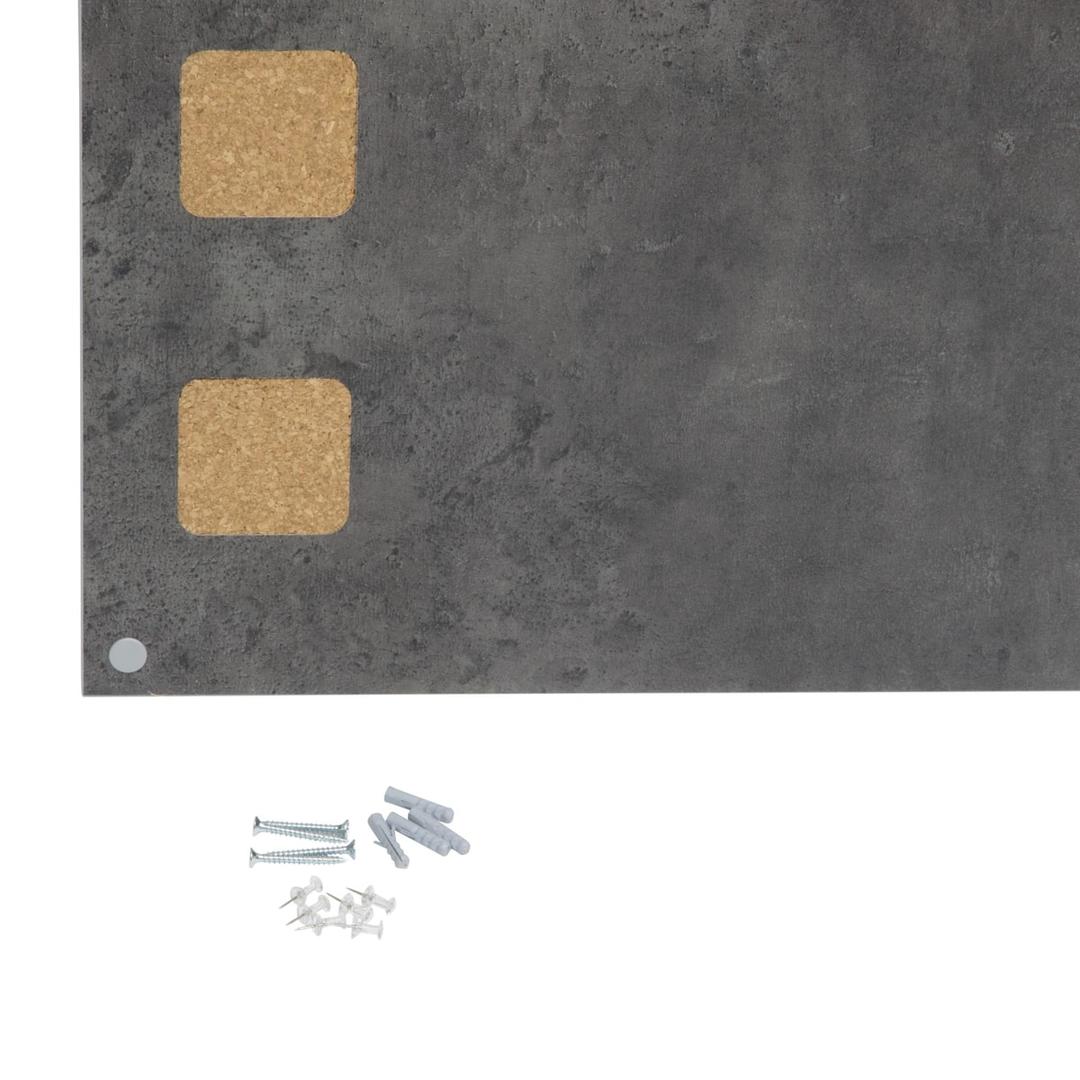 Aspect béton gris, 380 x 580 mm Tableau craie et liège LIVING WALL SECURIT - Tableau Securit LIVING WALL avec ses punaises, son kit de montage et son feutre-craie