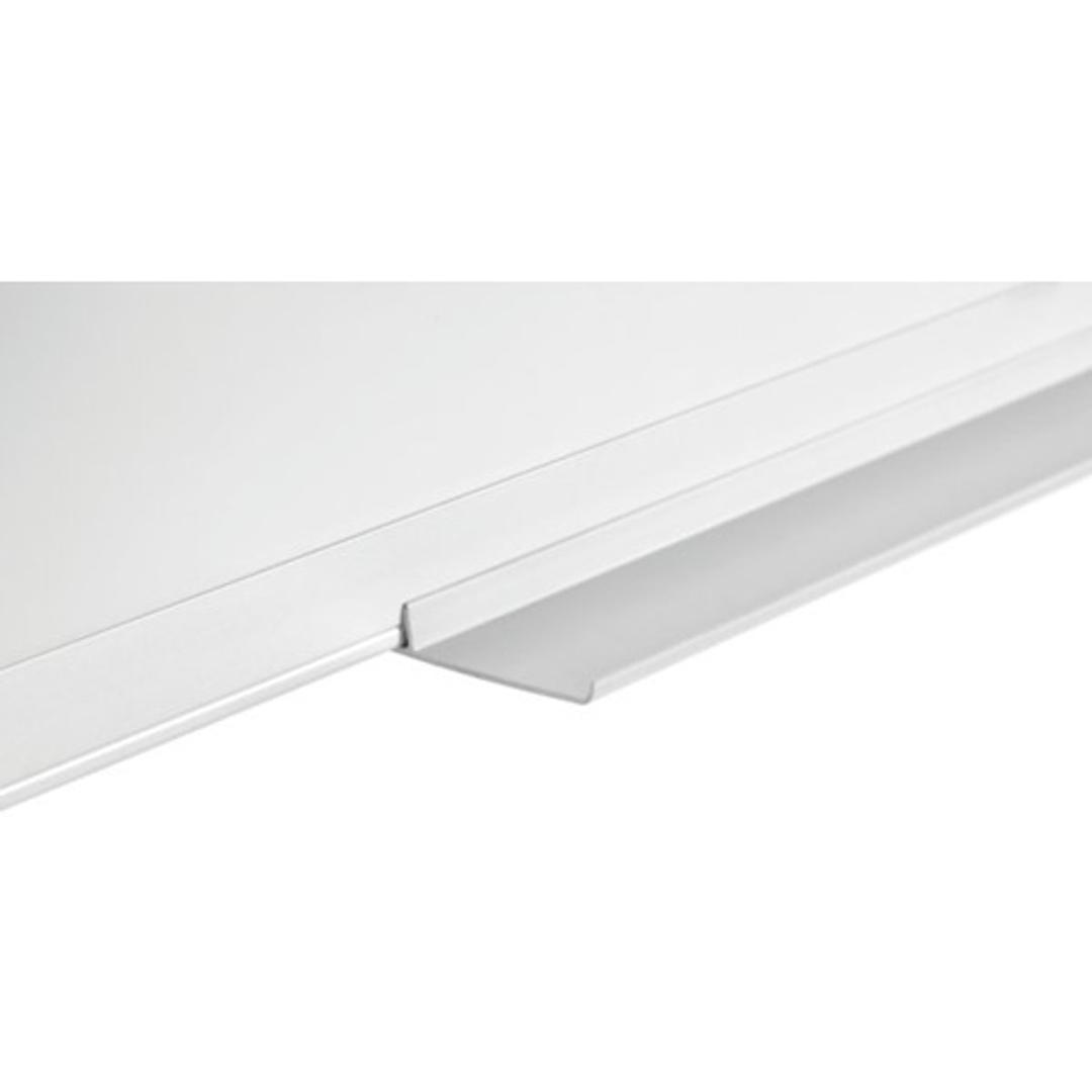 Acier laqué, cadre aluminium, 900 x 600 mm Tableau blanc AYDA BI-OFFICE - Auget porte-feutres clipsé sur le cadre du tableau blanc Bi-Office AYDA