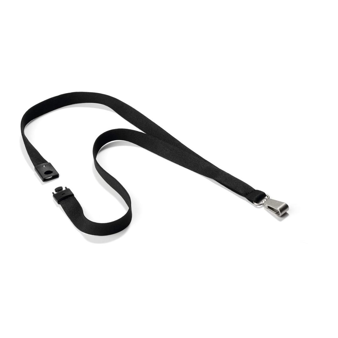 Mousqueton extra large, longueur 440 mm, lot de 10, noir Lanière badge SOFT COLOUR 15 DURABLE - Lanière badge SOFT COLOUR 15 DURABLE noir, fermeture de sécurité et mousqueton