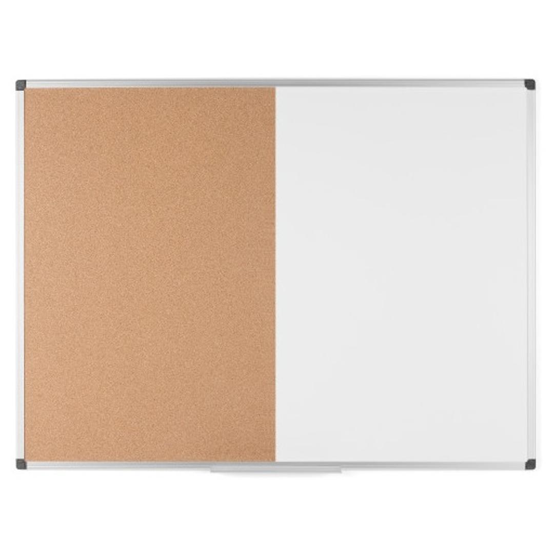 Magnétique, cadre aluminium, 900 x 600 mm Tableau blanc et liège Maya BI-OFFICE - Tableau blanc et liège Bi-Office Maya, cadre en aluminium