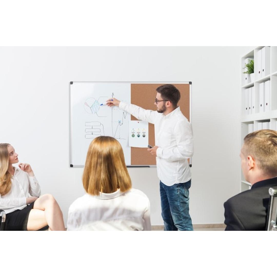 Magnétique, cadre aluminium, 900 x 600 mm Tableau blanc et liège Maya BI-OFFICE - Tableau blanc et liège Bi-Office Maya en réunion