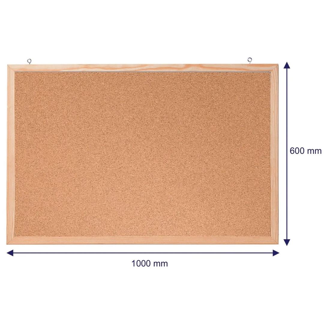 Cadre en pin, 1 000 x 600 mm Tableau en liège Memoboard FRANKEN - Tableau en liège FRANKEN Memoboard à cadre en pin, 1 000 x 600 mm, avec ses dimensions