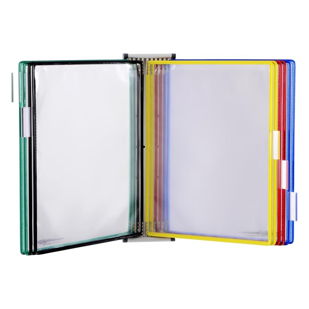 Porte document A4 mural magnétique djois avec 10 poches assorties