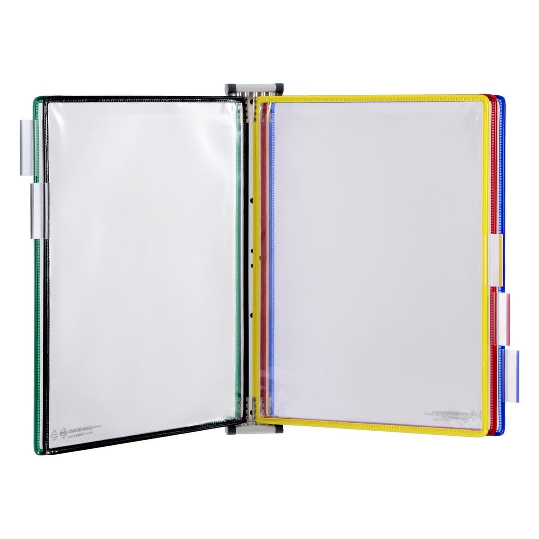 Porte document A4 mural magnétique djois avec 5 poches assorties