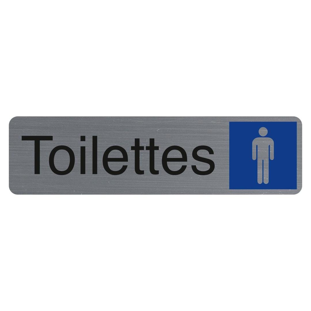 Plaque adhésive Toilettes EXACOMPTA 67159E, silhouette homme sur pavé bleu