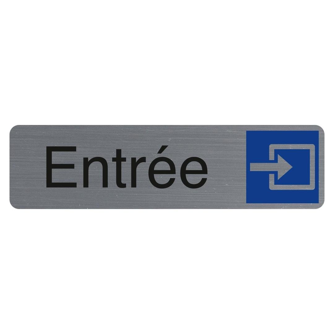 Plaque adhésive Entrée EXACOMPTA 67171E, flèche entrante sur pavé bleu