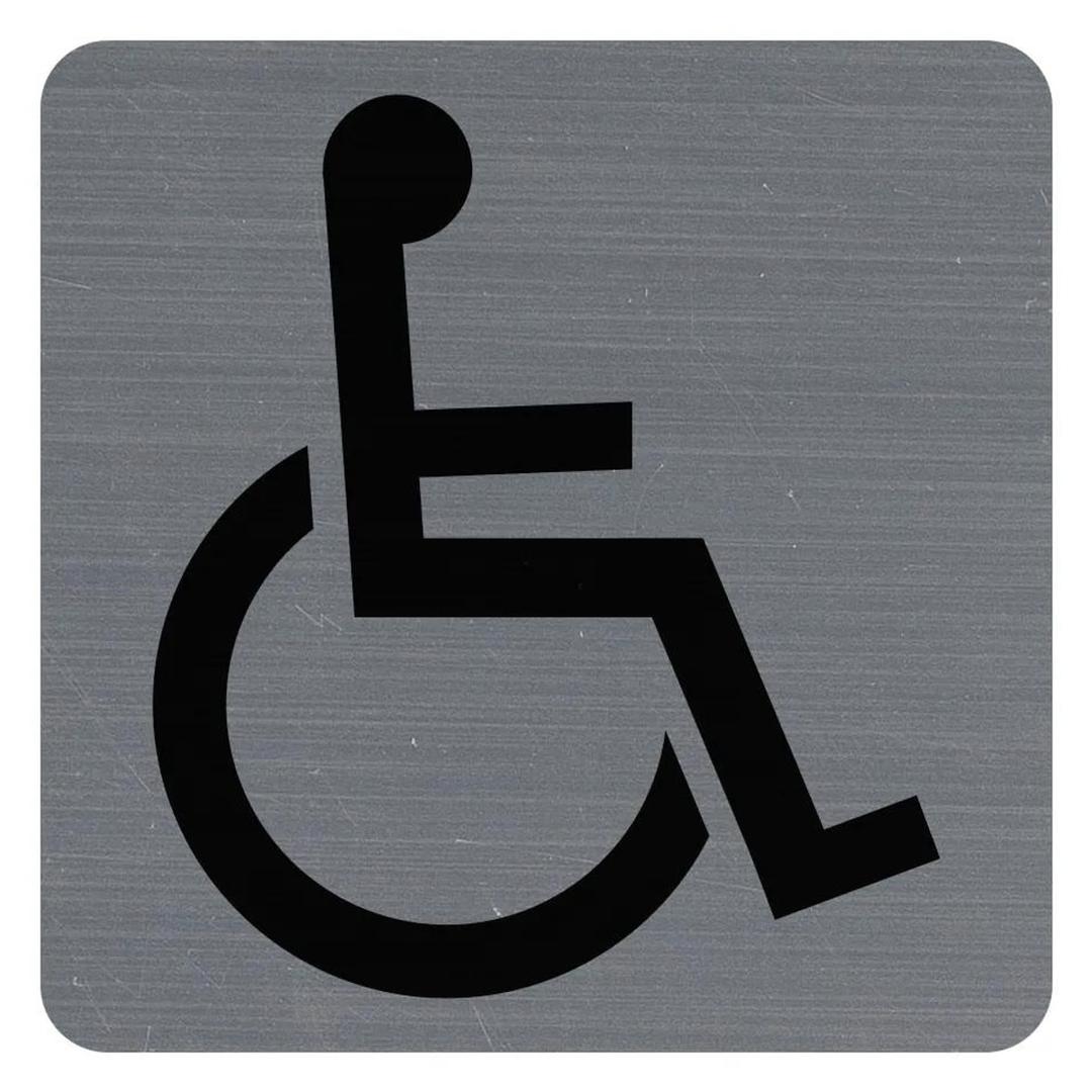 Plaque adhésive Handicapés EXACOMPTA 67191E carrée, fauteuil roulant noir