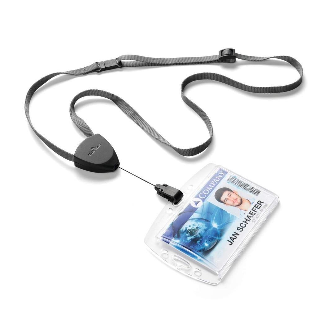 Enrouleur badge DURABLE FLEX avec un porte-badge accroché