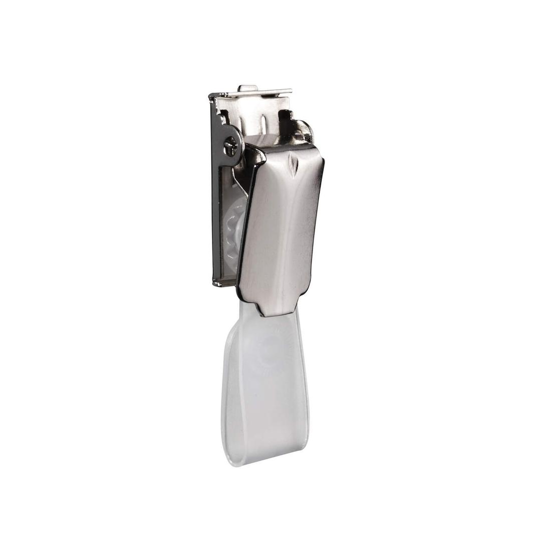 Clip badge métallique DURABLE nickelé avec sa lanière à bouton-pression