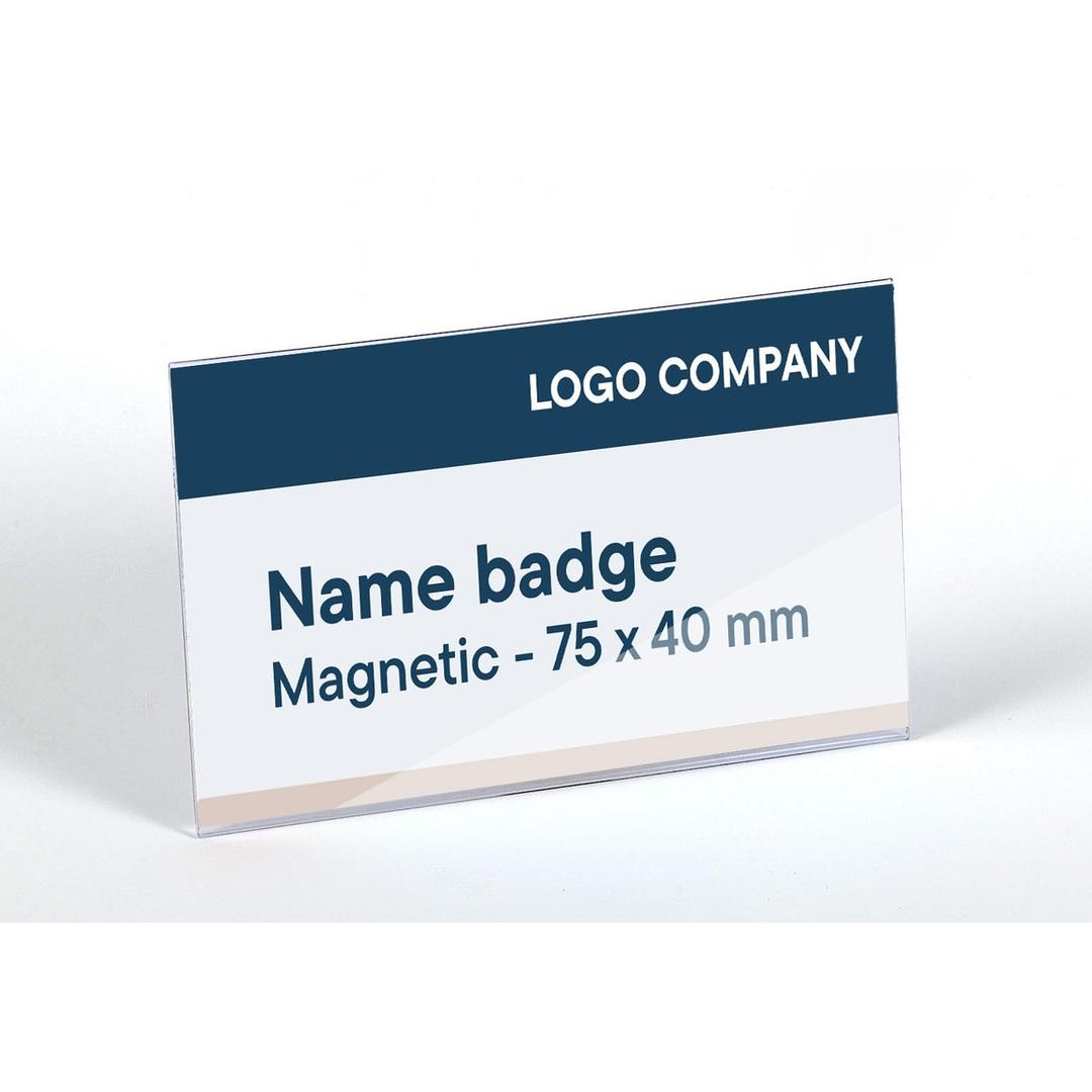 Badge magnétique EUROPEL 75 x 40 mm avec une carte nominative