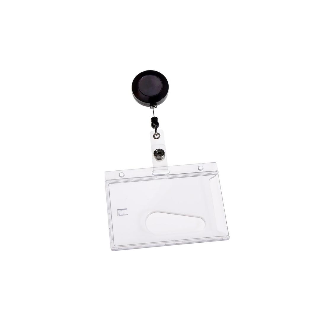 Porte badge EUROPEL 54 x 85 mm avec son enrouleur à pince métal