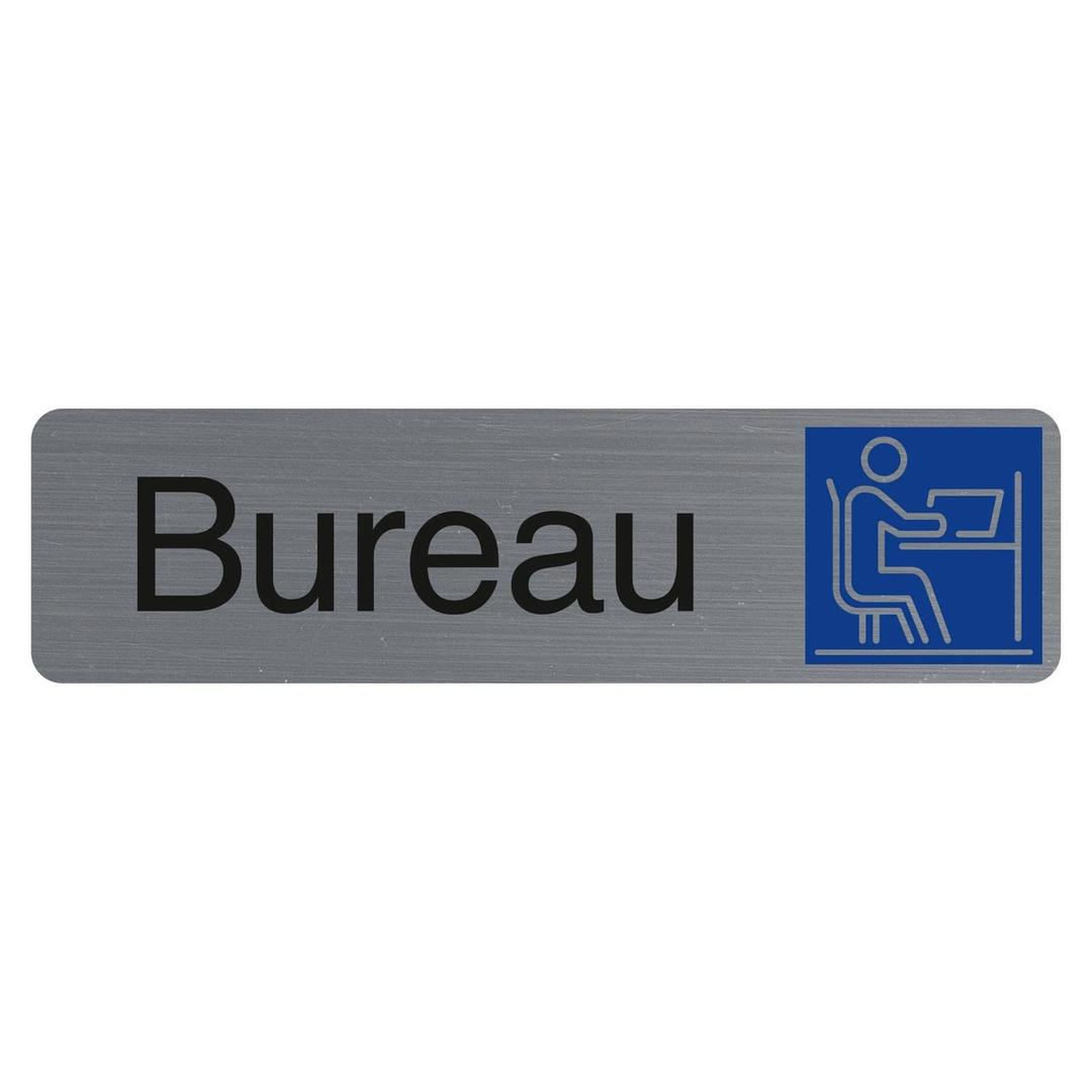 Plaque adhésive Bureau EXACOMPTA 67154E, pictogramme bureau sur pavé bleu