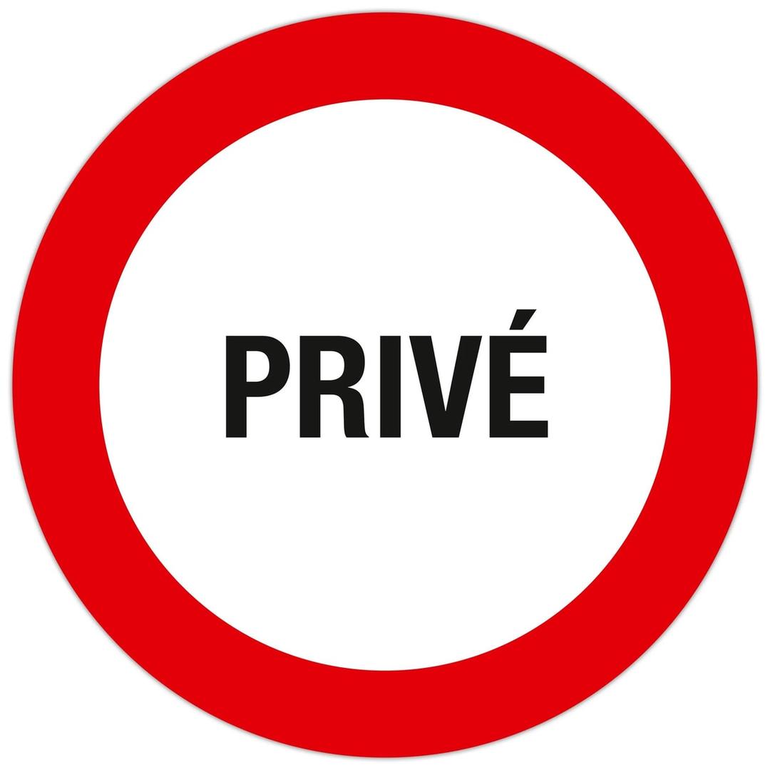 Panneau Privé EXACOMPTA 67108E, mot PRIVÉ noir dans un cercle rouge sur fond blanc
