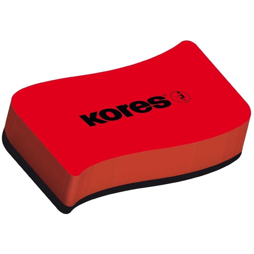 Effaceur tableau blanc magnétique Kores 20860, dessus rouge et semelle noire