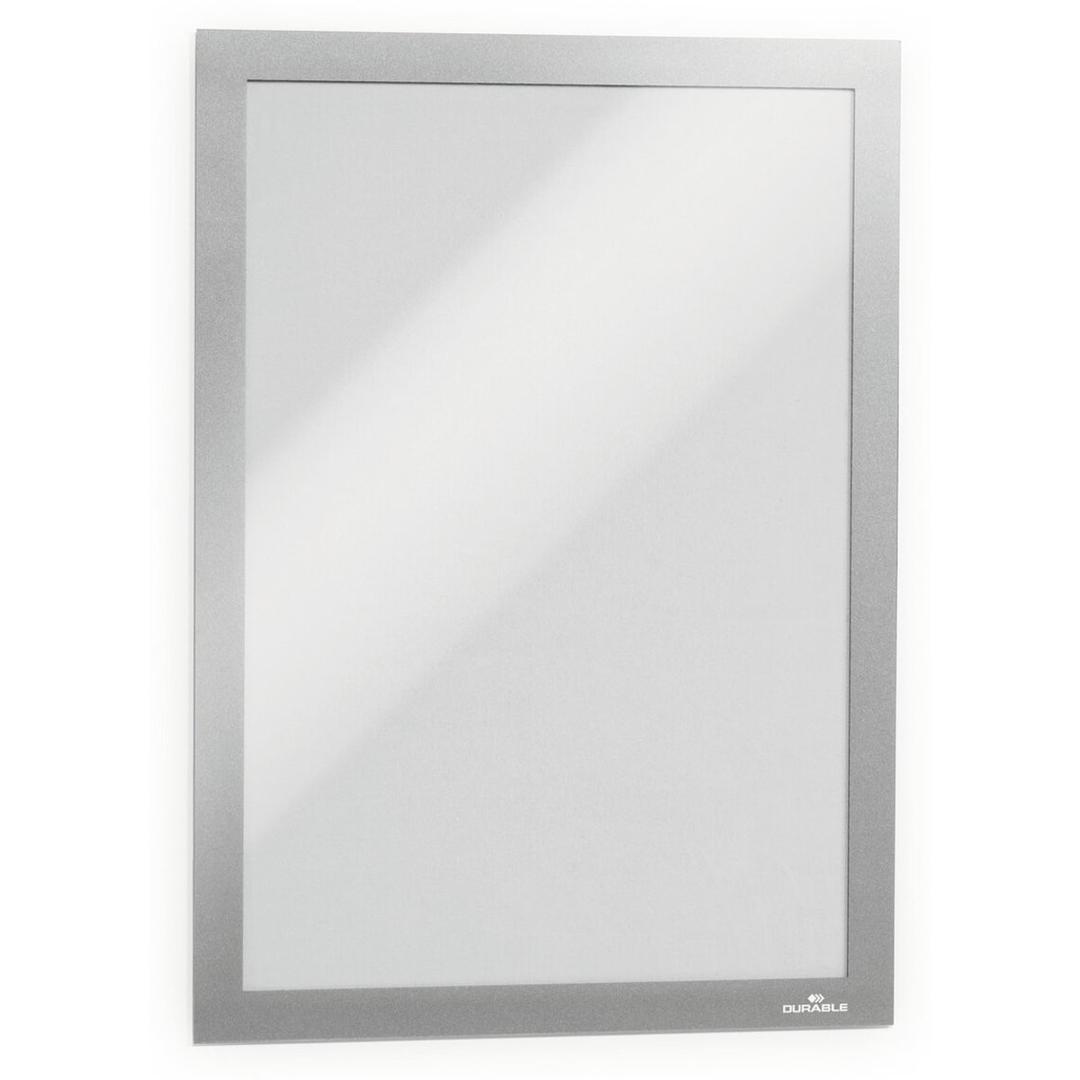 Cadre adhésif DURABLE DURAFRAME A4 argent, vide, de face