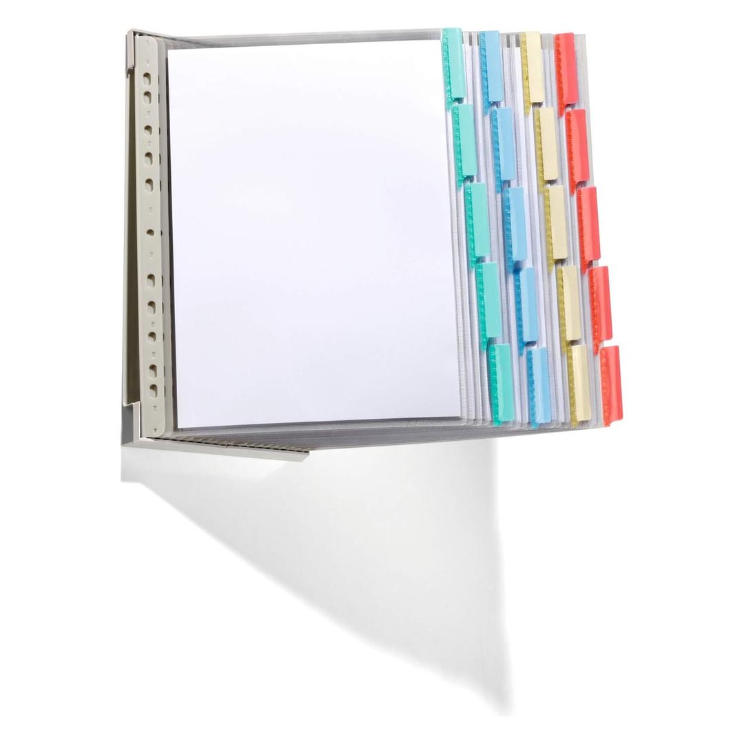 Porte document A4 mural DURABLE FUNCTION à 20 pochettes transparentes, onglets de 4 couleurs