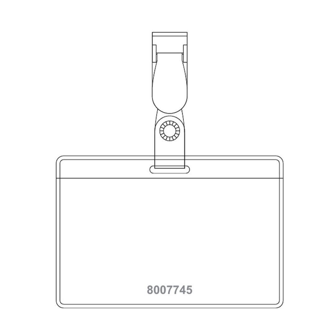 Dessin du fabricant pavo : porte badge visiteur à clip