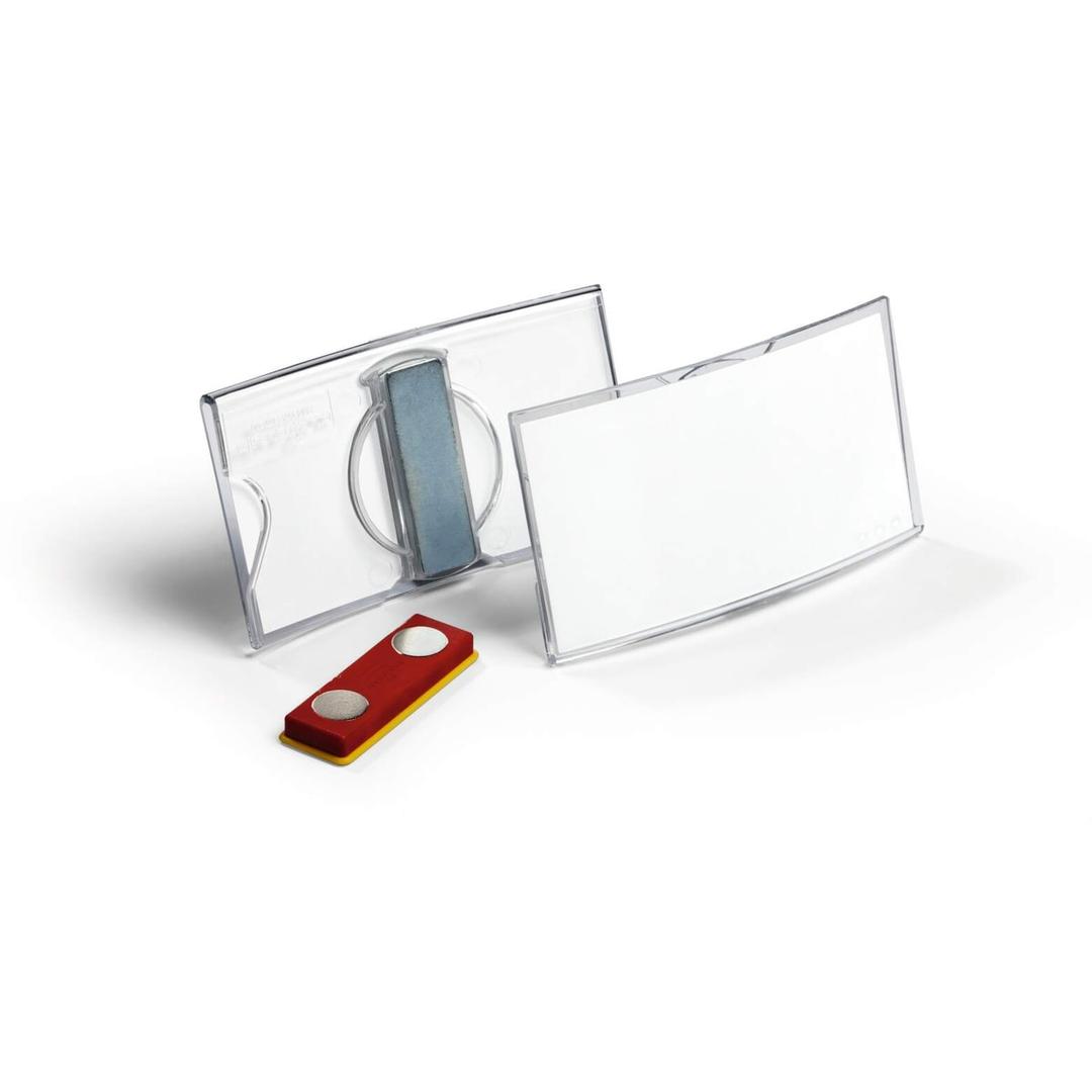 Badge magnétique KONVEX DURABLE ouvert, avec son aimant