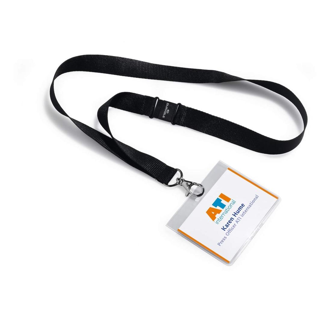 Porte badge DURABLE 90 x 60 mm avec lacet textile noir