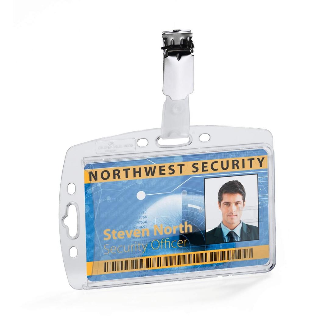 Porte badge fermé à clip DURABLE avec un badge