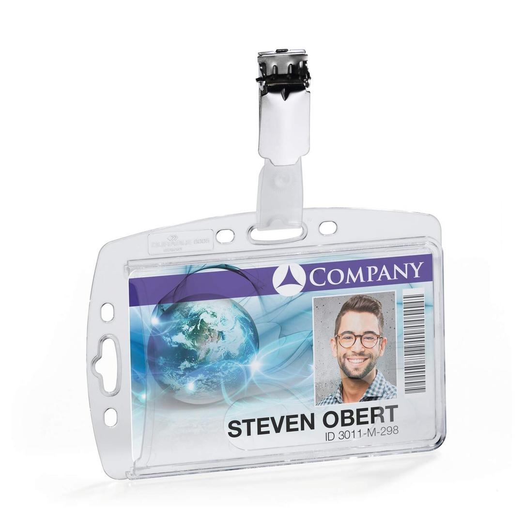 Porte badge fermé à clip DURABLE avec un badge