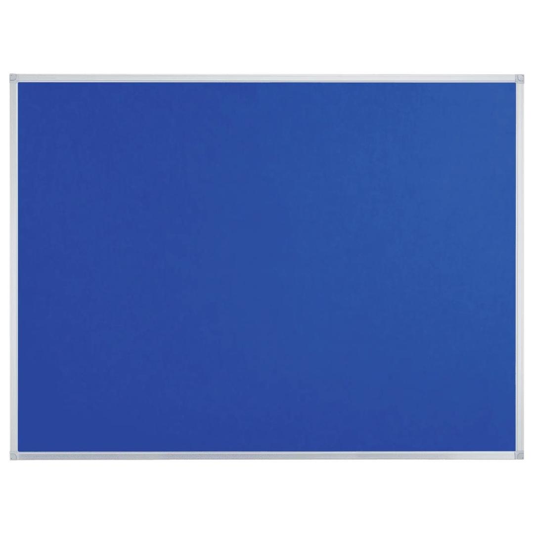 Tableau feutrine FRANKEN X-tra!Line bleu à cadre aluminium, 900 x 600 mm, de face