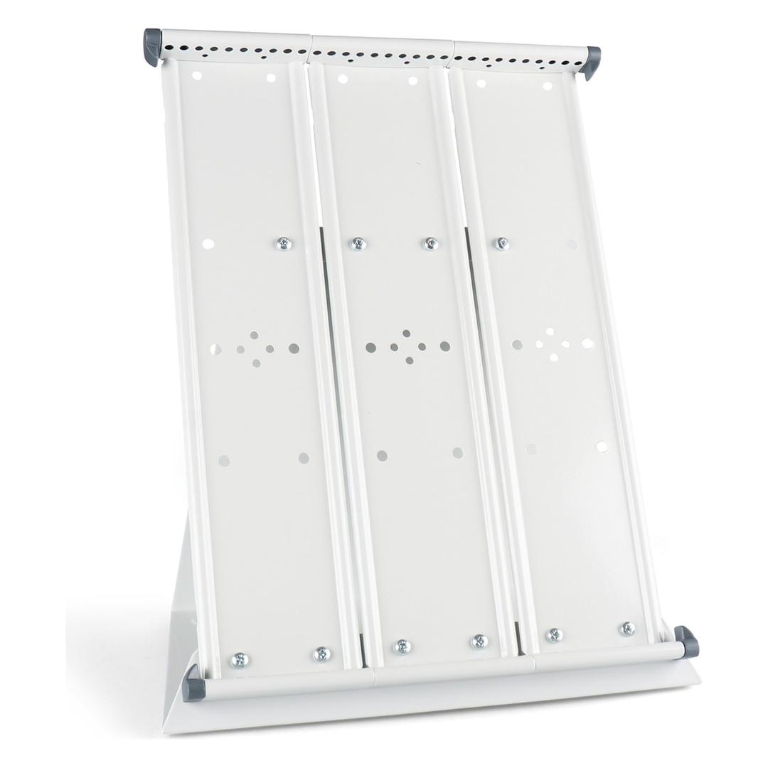 Pupitre de table djois en métal gris clair à 3 barrettes, vide, pour 30 poches A4