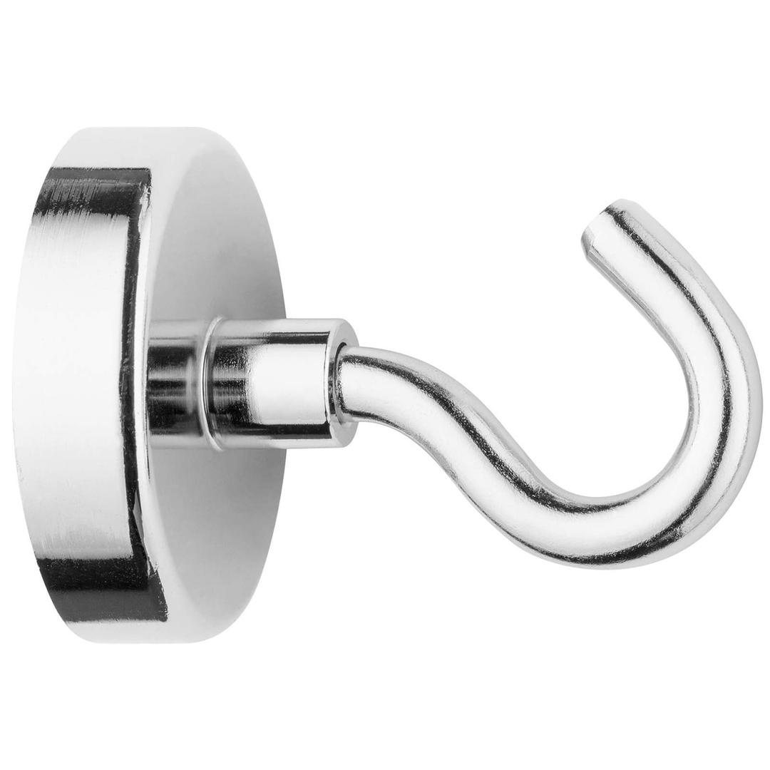 Crochet aimanté néodyme WESTCOTT de 48 mm, argenté, vu de profil