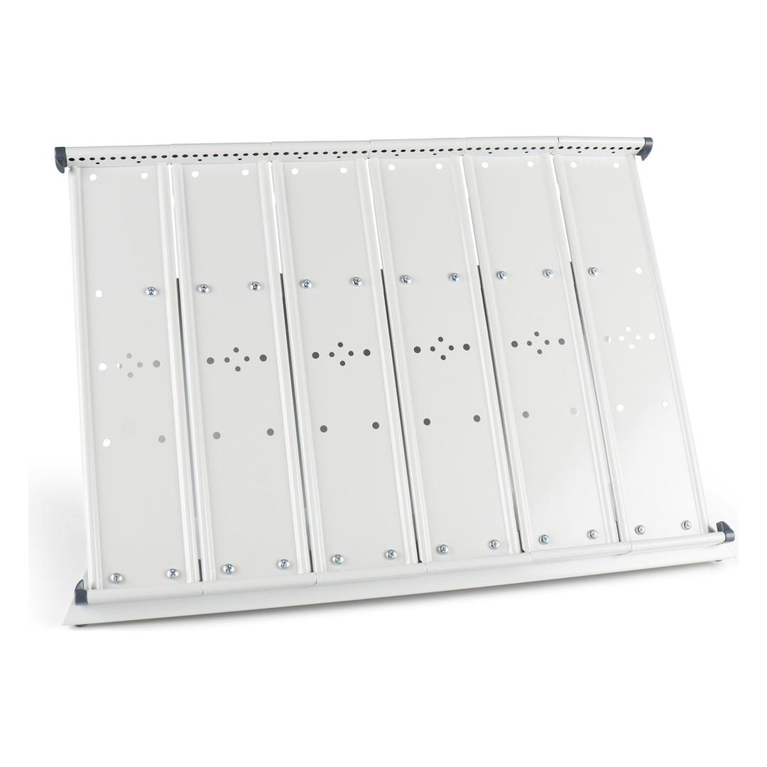 Pupitre de table djois en métal gris clair à 6 barrettes, vide, pour 60 poches A4
