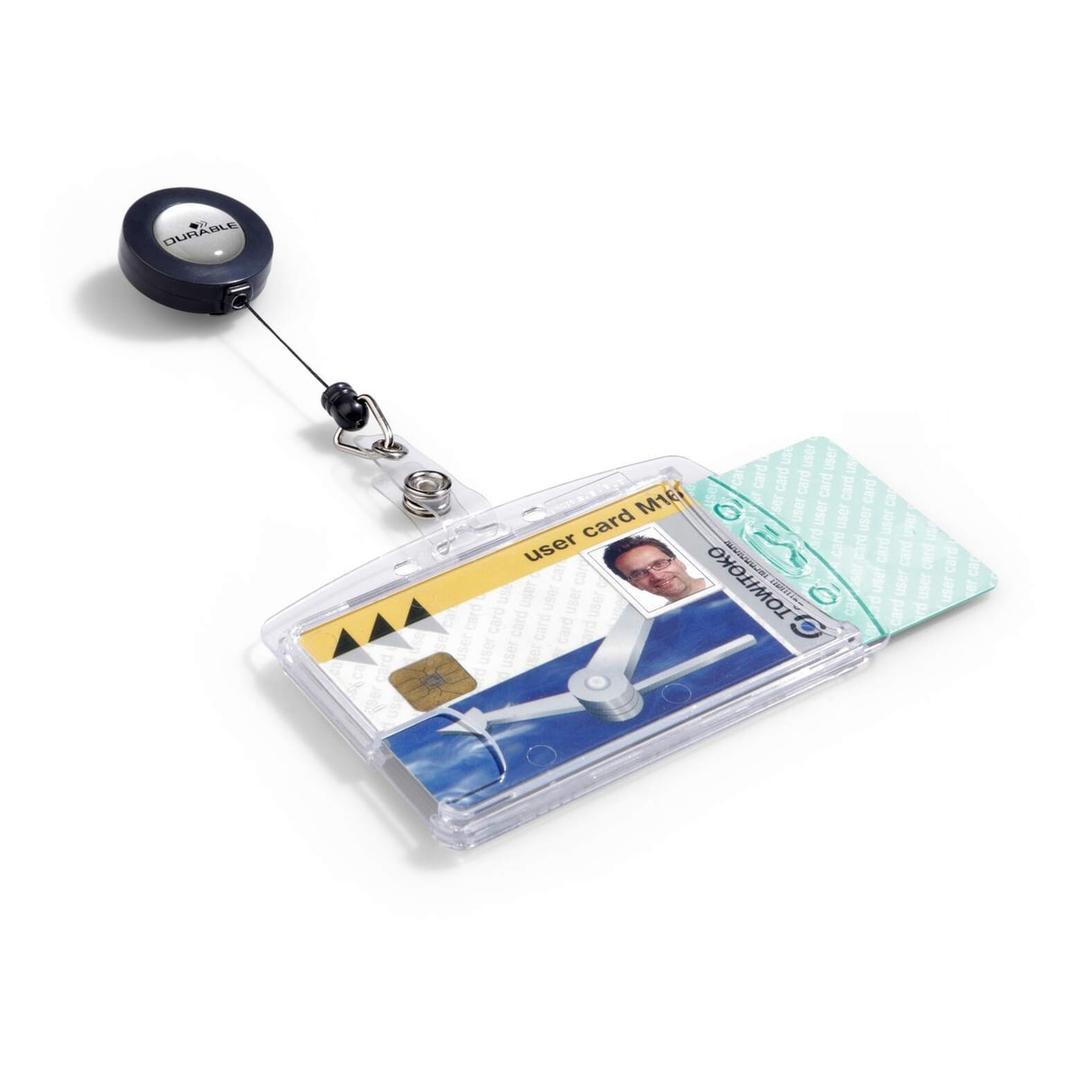 Porte badge double DURABLE avec 2 cartes en paysage