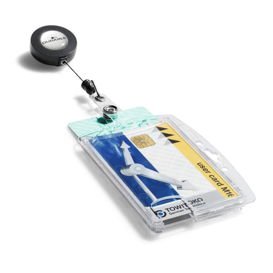 Porte badge double DURABLE avec cartes en portrait