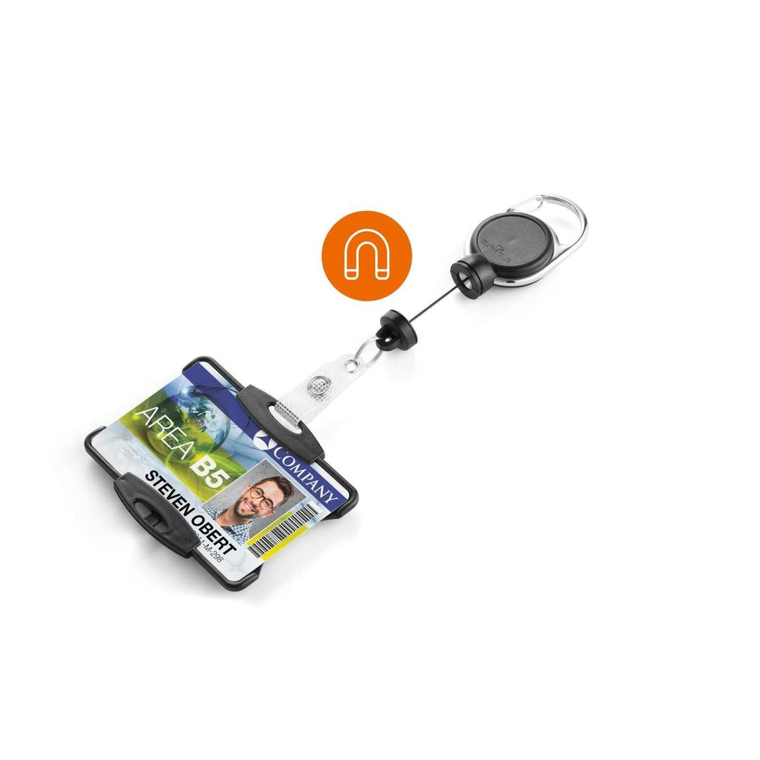 Porte badge EXTRA STRONG DURABLE avec badge, enrouleur à aimant