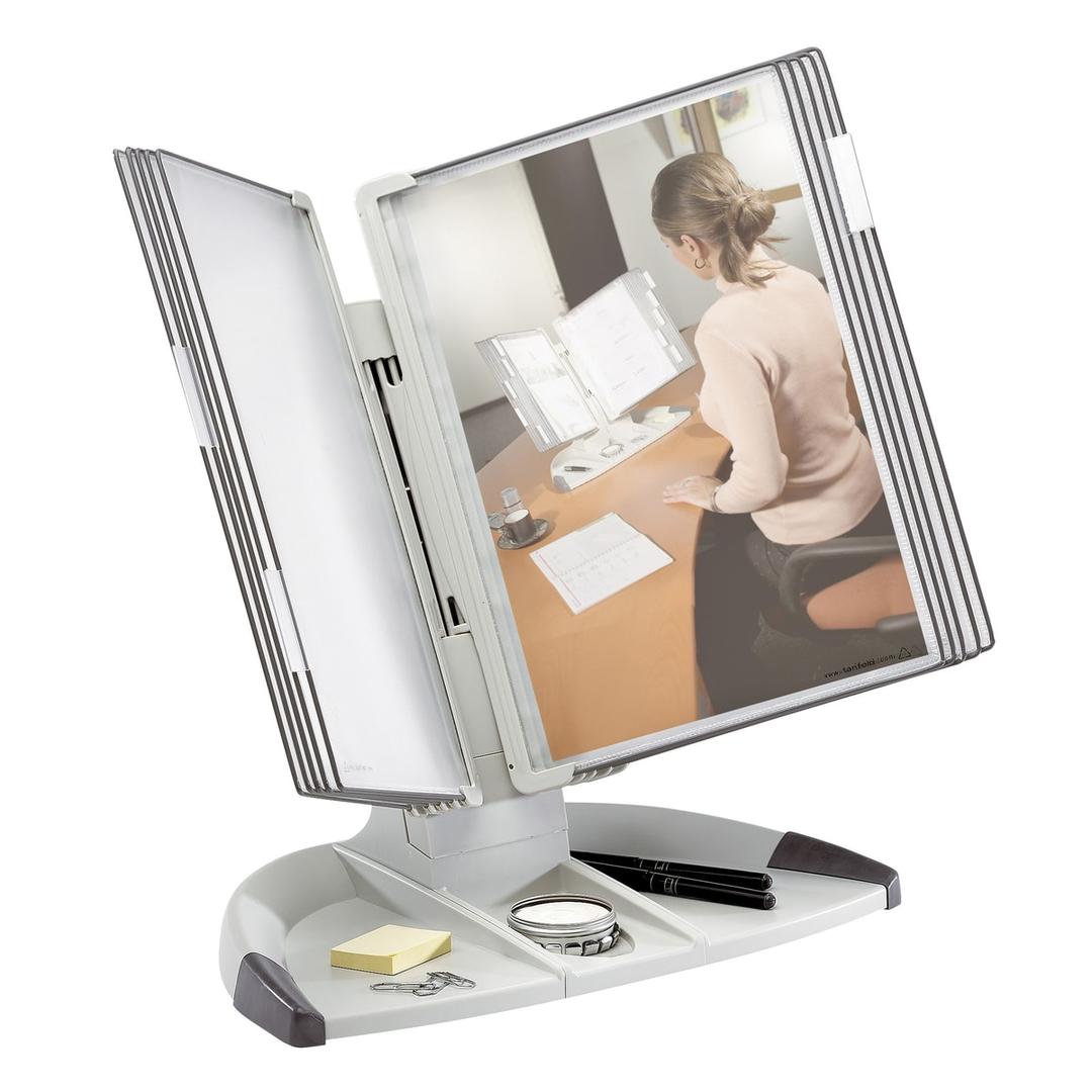 Pupitre de table Design gris ouvert sur une photo de bureau