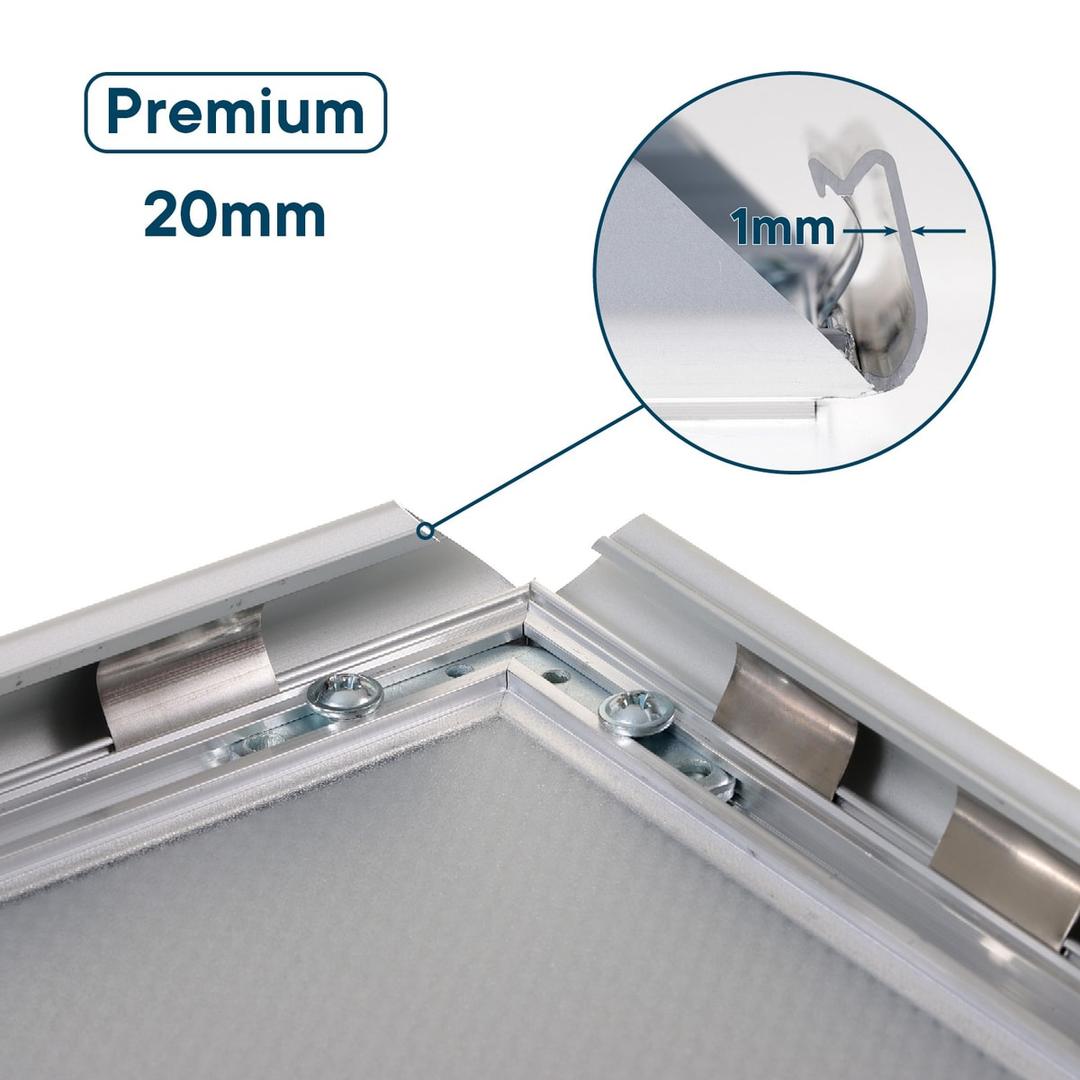 Épaisseur du profilé de 20 mm du porte affiche EUROPEL Premium