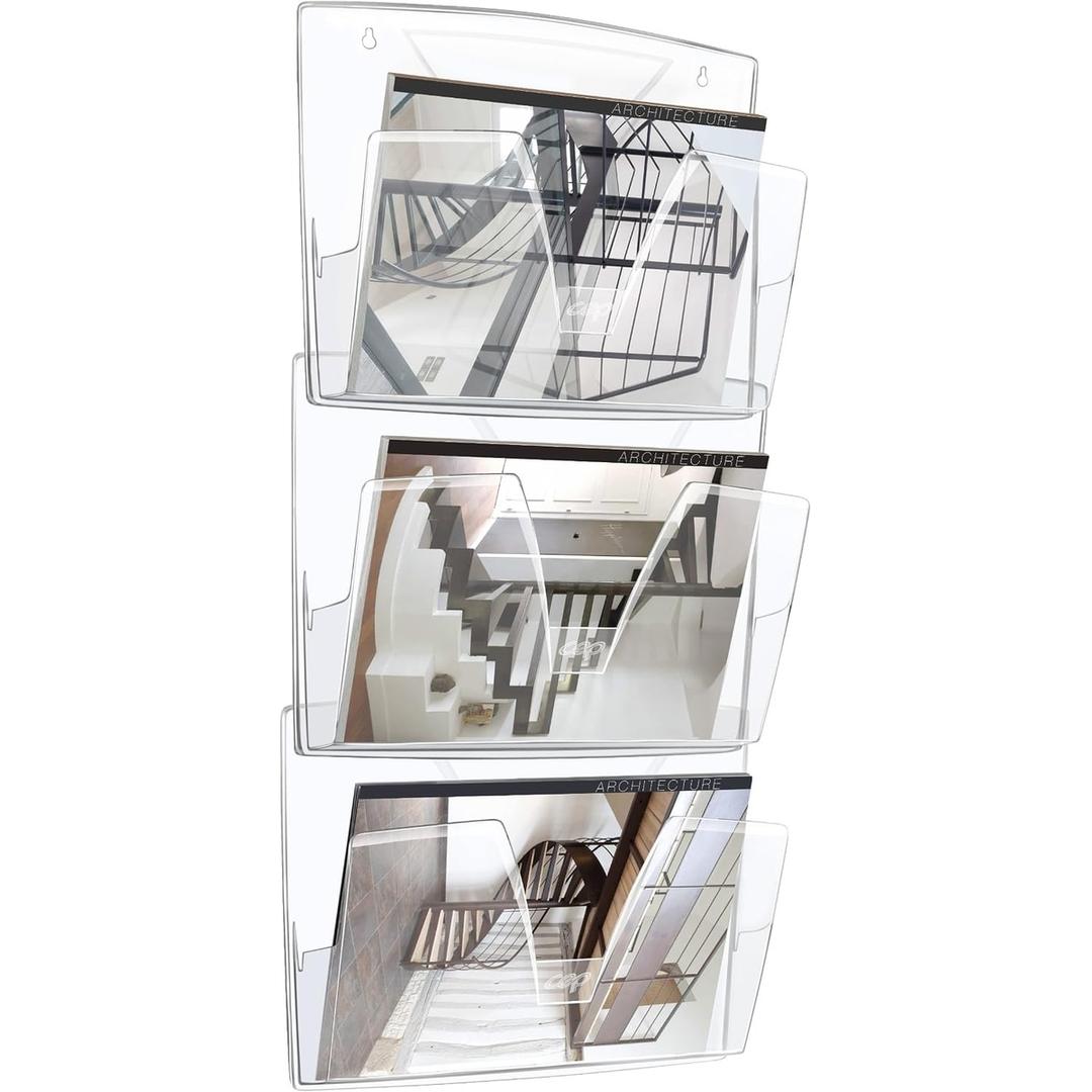 Corbeille murale CEP A4, lot de 3, cristal