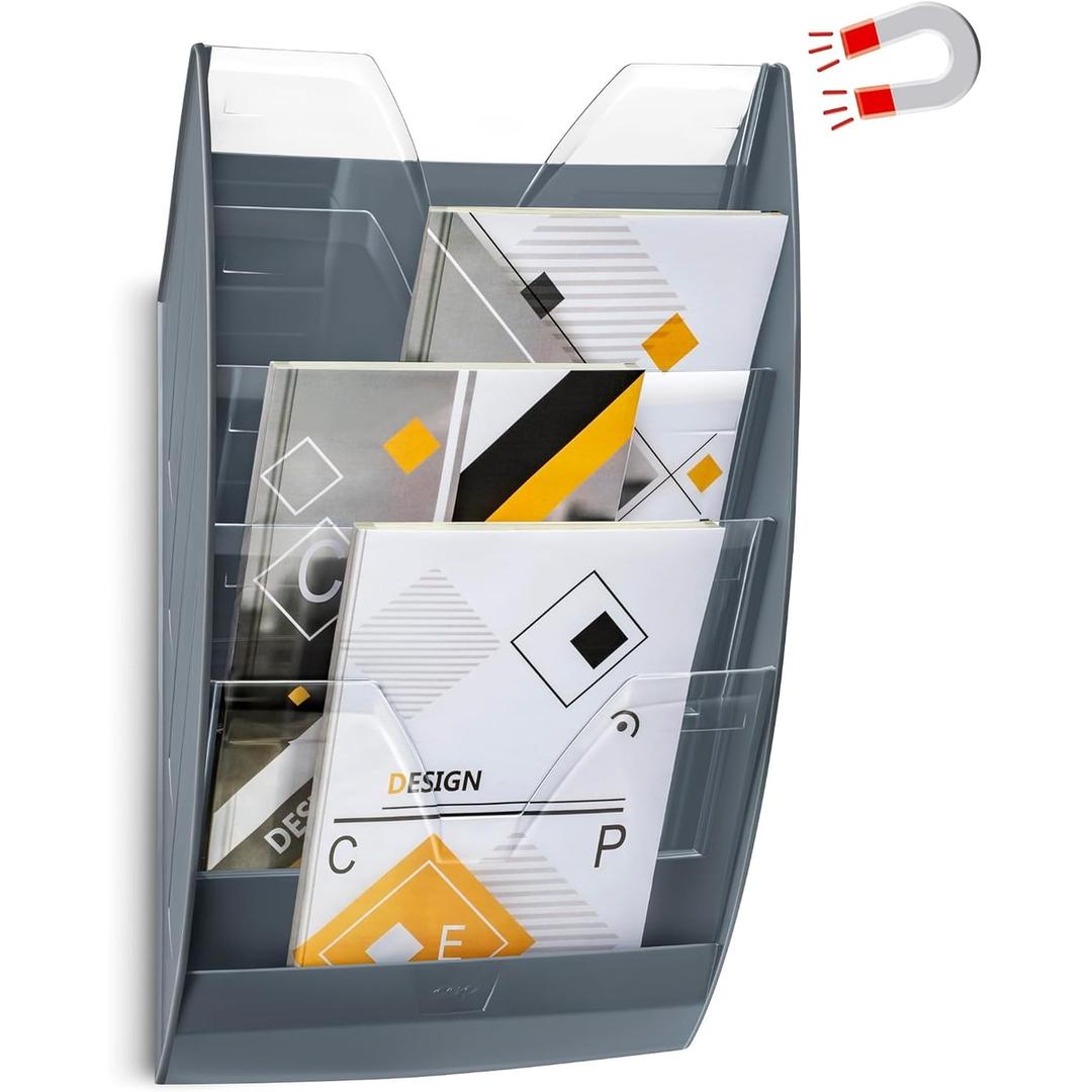 Trieur mural magnétique CEP A4, 5 cases, gris