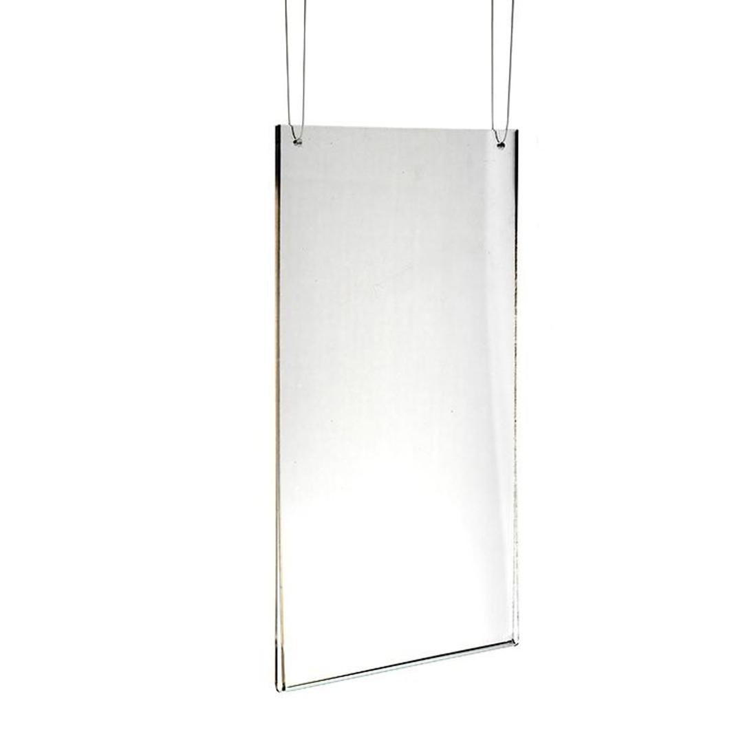 Porte affiche acrylique EUROPEL A4 suspendu par deux fils