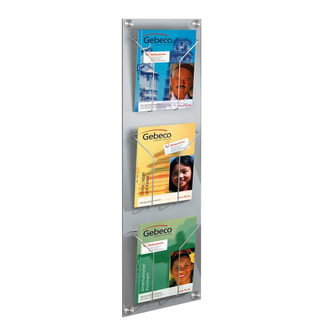 Trieur mural artline kerkmann A4 portrait, 3 bacs, argent