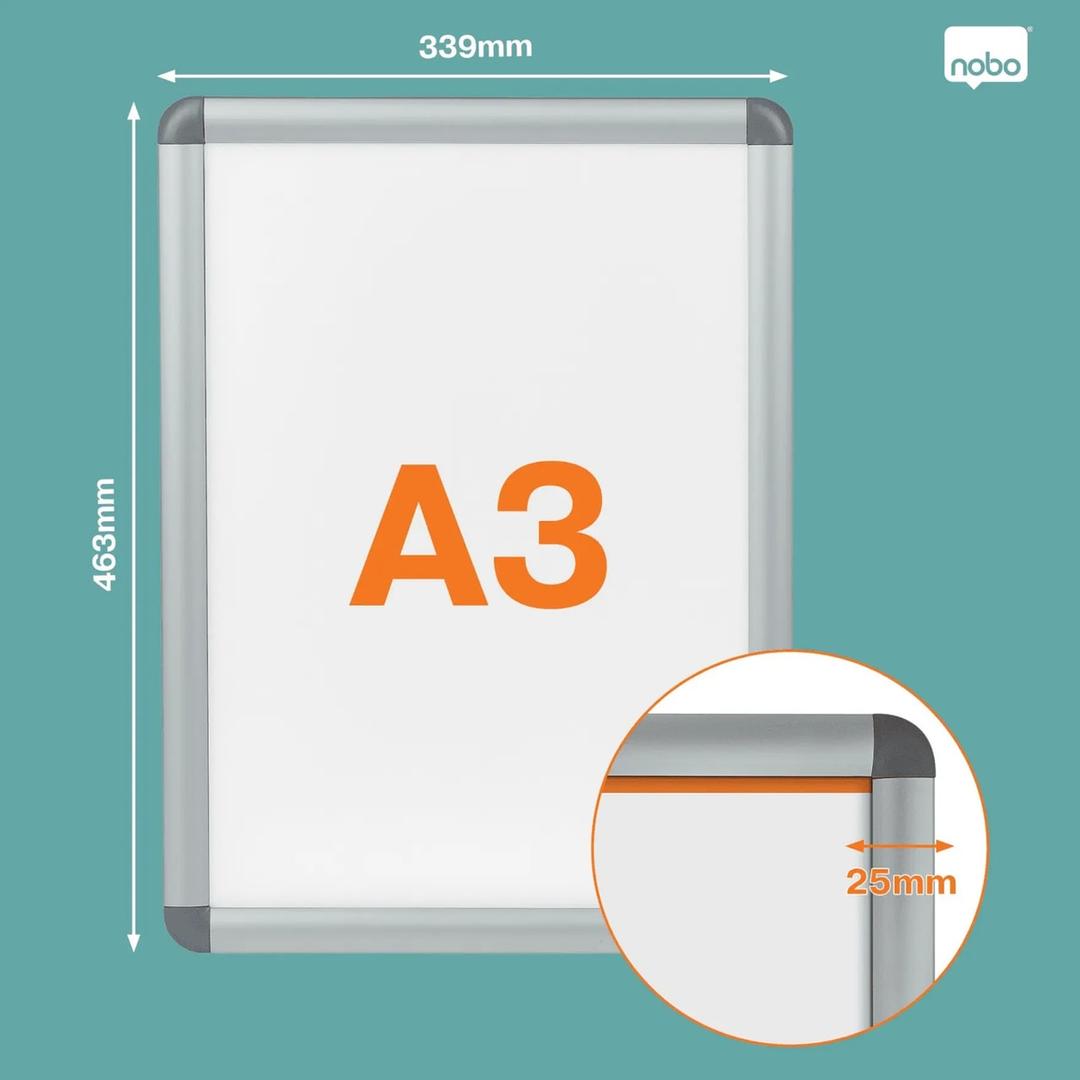 Vis cachées sous le profilé du porte affiche nobo Essence
