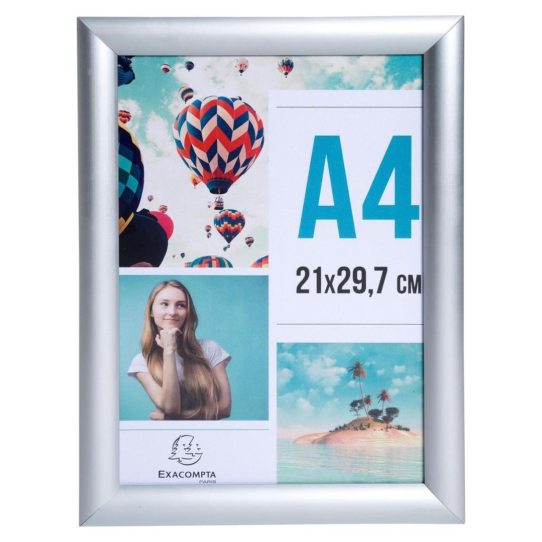 Porte affiche clic clac EXACOMPTA A4 en aluminium argent