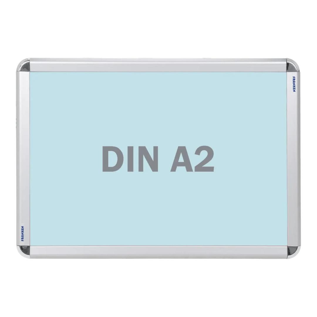 Porte affiche clipsable FRANKEN A2 à profilé aluminium argent de 32 mm