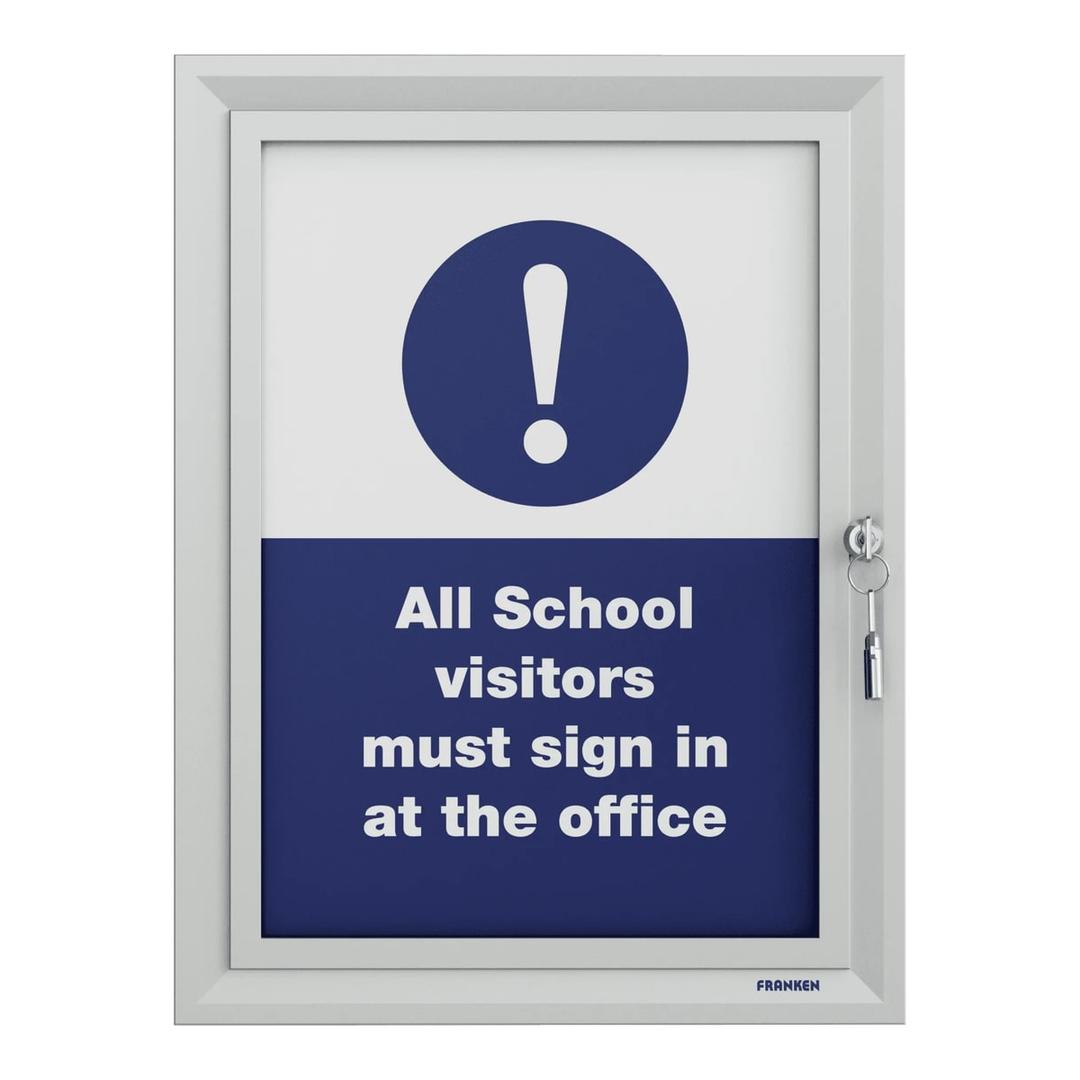 Porte affiche à serrure FRANKEN PRO Security A4, cadre aluminium argent de 32 mm