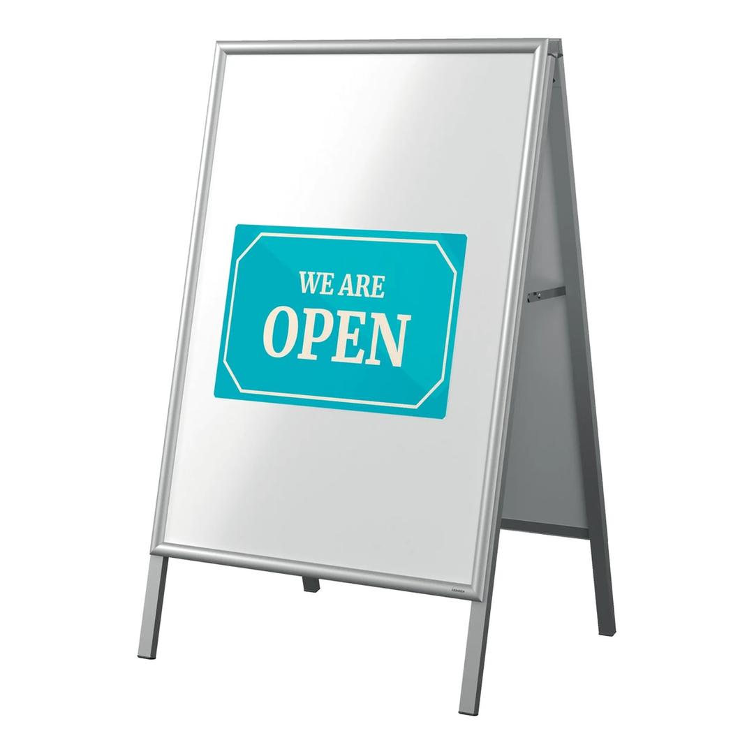 Stop-trottoir porte-affiche FRANKEN X-tra!Line A1, cadre aluminium argent