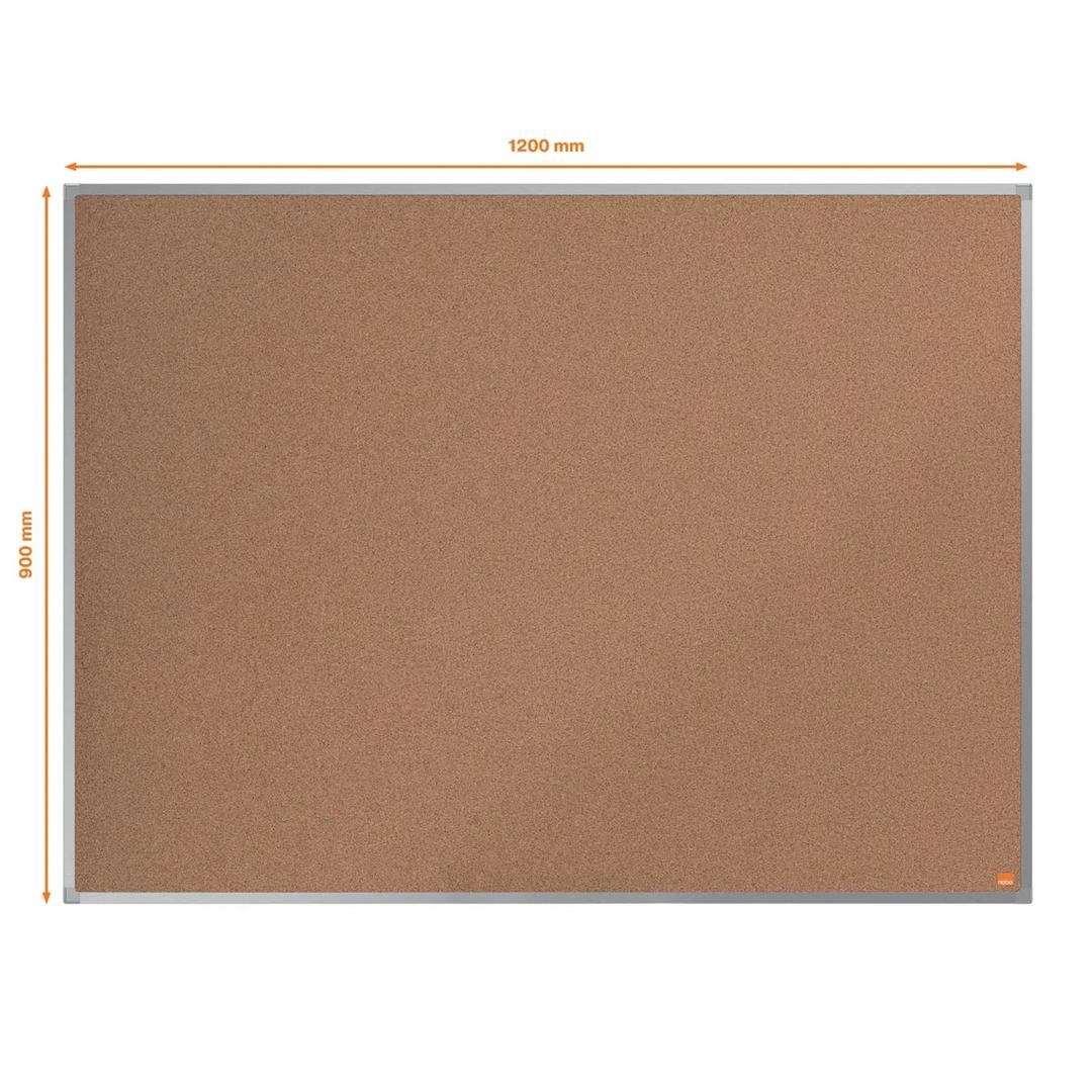 Tableau en liège nobo Essence à cadre aluminium, 1 200 x 900 mm, cotes