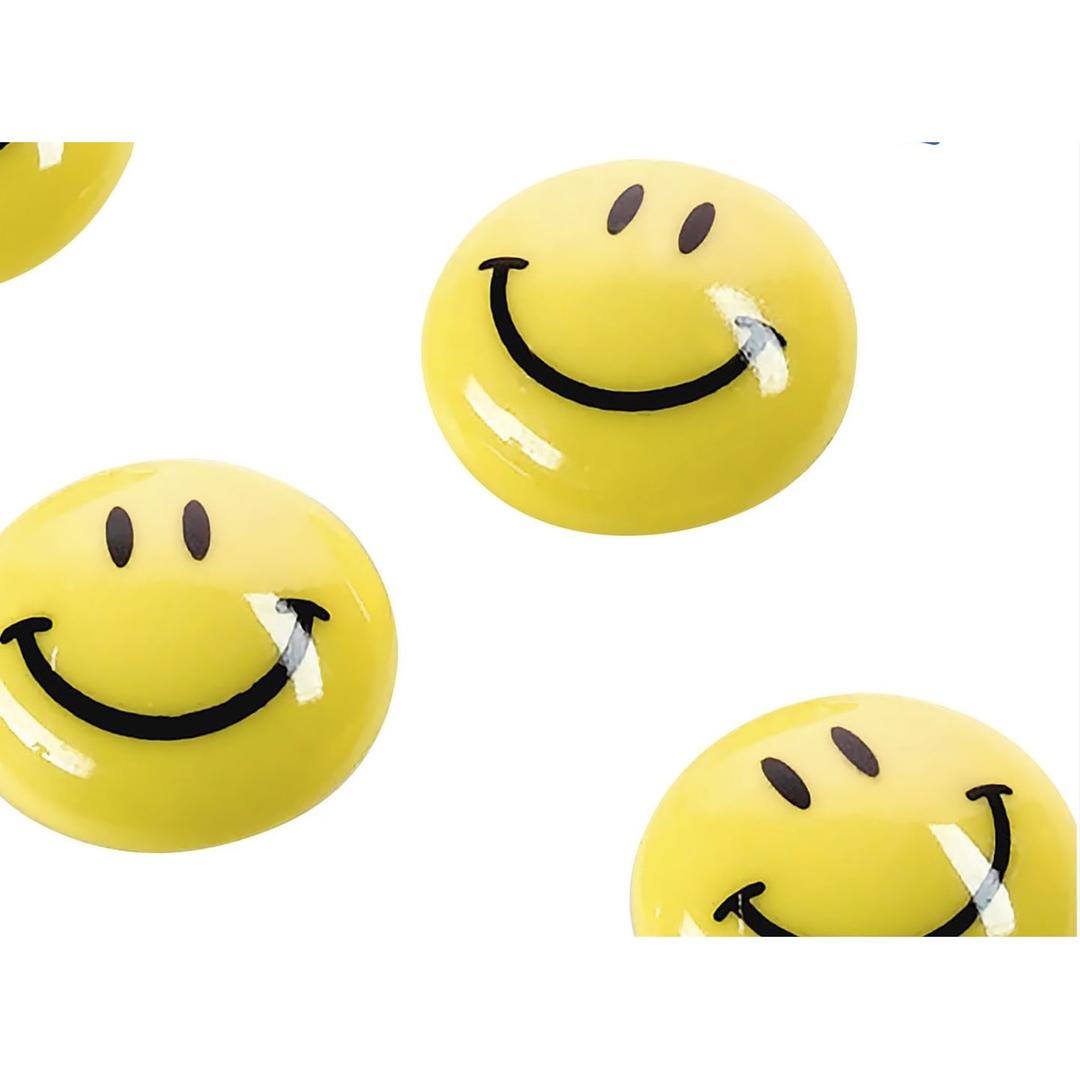 20 mm, jaune, boîte de 8 Aimant tableau blanc Smiley MAGNETOPLAN - Aimants Smiley magnetoplan jaunes à visage noir souriant