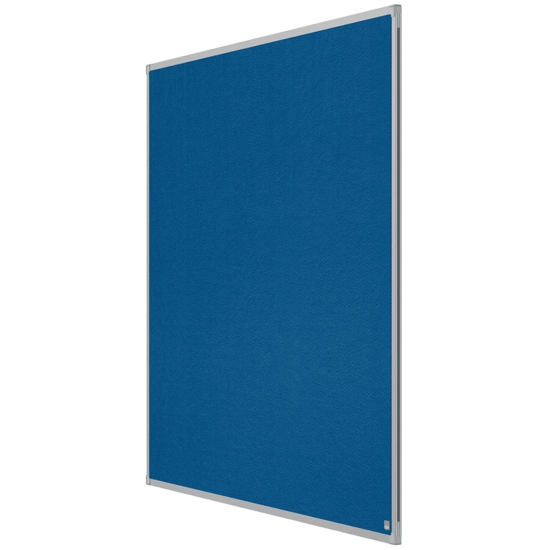 Tableau feutrine nobo Essence bleu à cadre aluminium, 1 200 x 900 mm, de profil